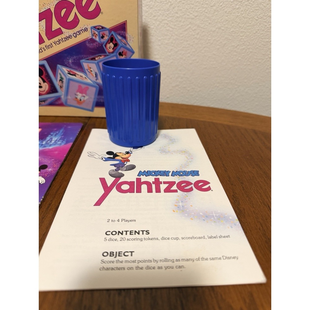 Mickey Mouse Vintage Yahtzee Game 1988 Milton Bradley Disney, COMPLETE! - Picture 3 of 5